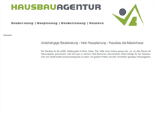 Tablet Screenshot of hausbauagentur.com